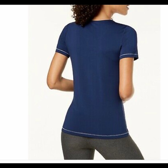 Nike Pro Dri-fit Women Just Do it Graphic Top Navy Blue Size L NWT   MSRP $35 - Picture 2 of 4